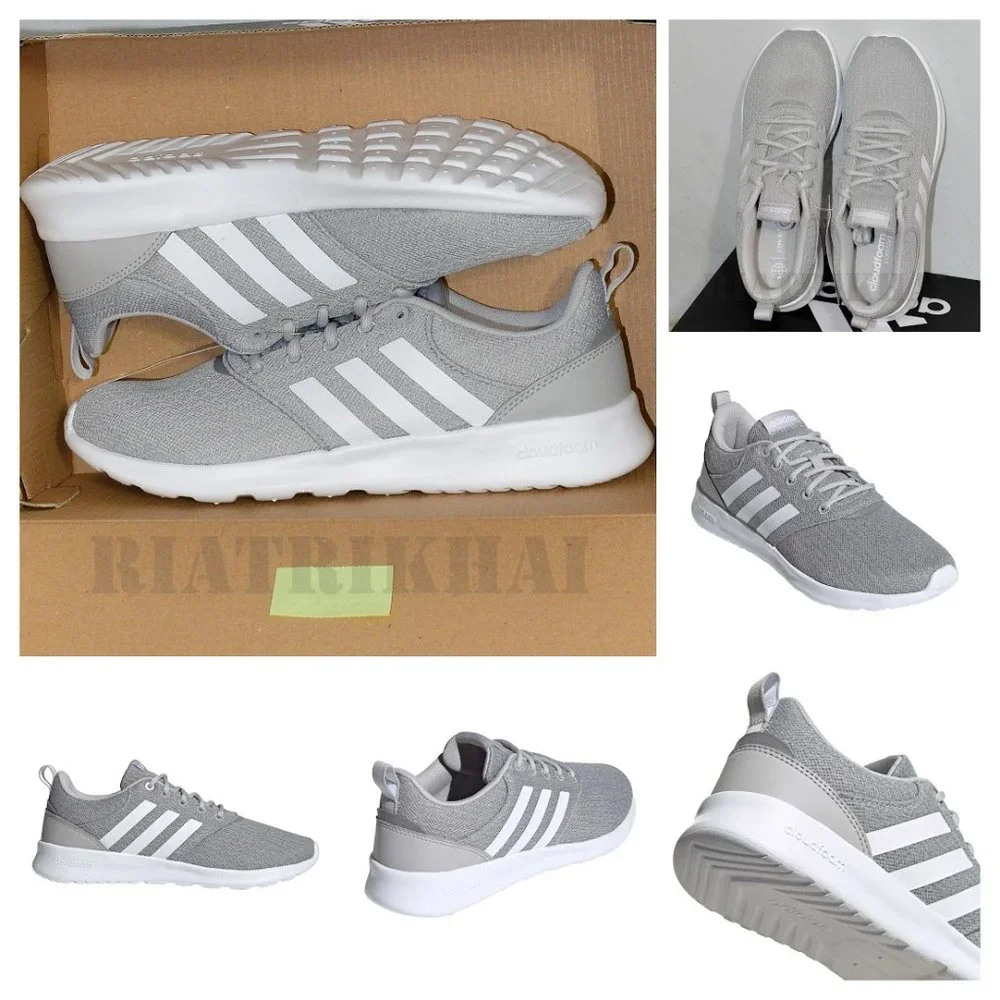 Gray adidas Ladies' QT Racer 2.0 Sneaker - Picture 1 of 9